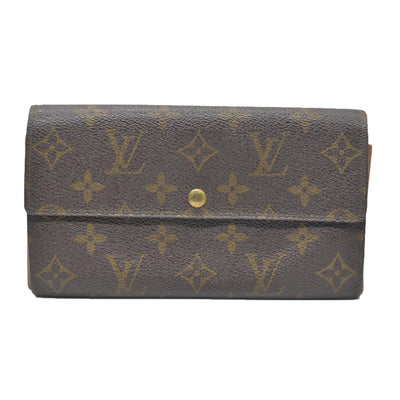 $720 Louis Vuitton Monogram Portefeiulle Sarah Long Bifold Wallet Brown