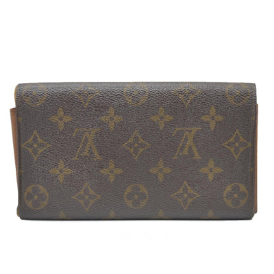 $720 Louis Vuitton Monogram Portefeiulle Sarah Long Bifold Wallet Brown
