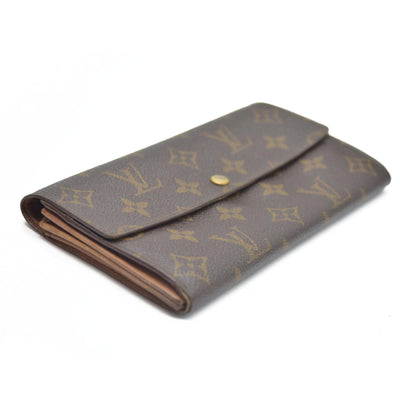 $720 Louis Vuitton Monogram Portefeiulle Sarah Long Bifold Wallet Brown