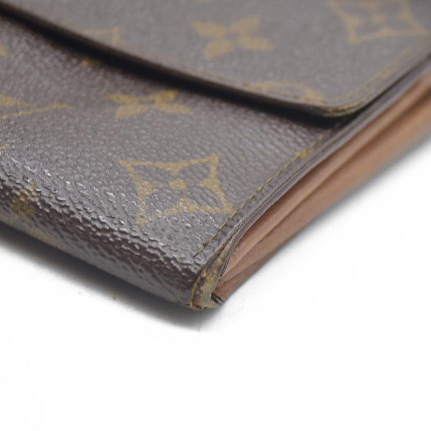$720 Louis Vuitton Monogram Portefeiulle Sarah Long Bifold Wallet Brown