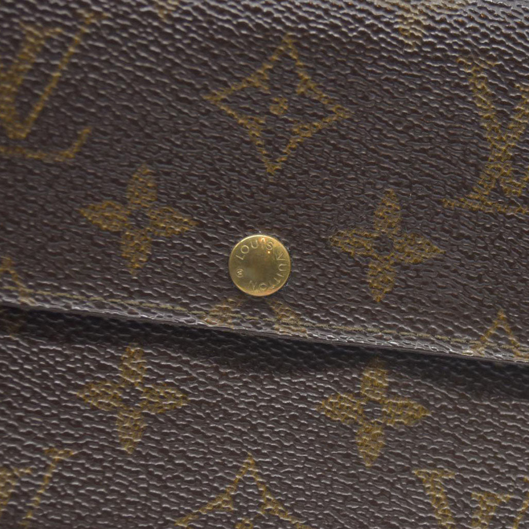 $720 Louis Vuitton Monogram Portefeiulle Sarah Long Bifold Wallet Brown