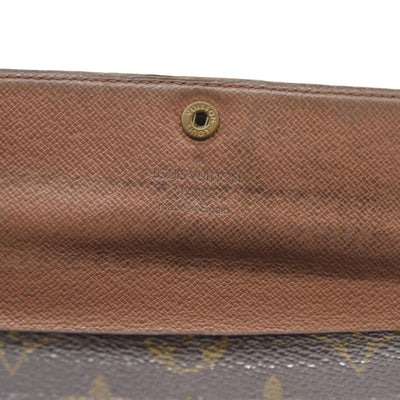 $720 Louis Vuitton Monogram Portefeiulle Sarah Long Bifold Wallet Brown