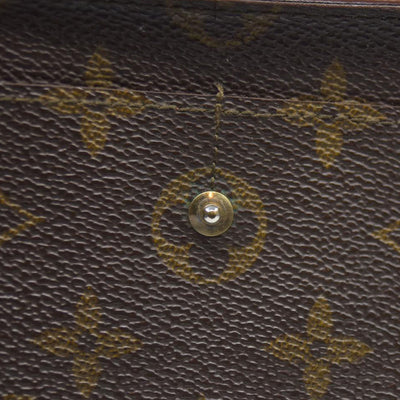 AUCTION $720 Louis Vuitton Monogram Portefeiulle Sarah Long Bifold Wallet Brown CA0934