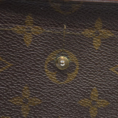 $720 Louis Vuitton Monogram Portefeiulle Sarah Long Bifold Wallet Brown