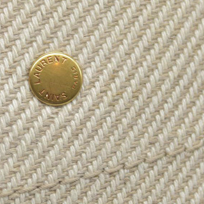 $2000 SAINT LAURENT Linen Calfskin Small Rive Gauche Tote Beige Sea Salt