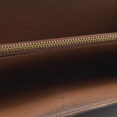 AUCTION $720 Louis Vuitton Monogram Portefeiulle Sarah Long Bifold Wallet Brown CA0934