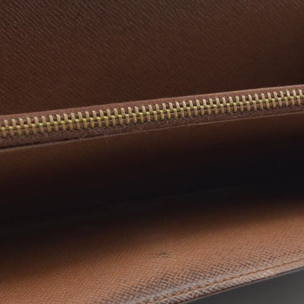$720 Louis Vuitton Monogram Portefeiulle Sarah Long Bifold Wallet Brown