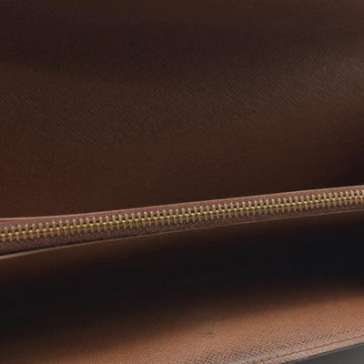 $720 Louis Vuitton Monogram Portefeiulle Sarah Long Bifold Wallet Brown