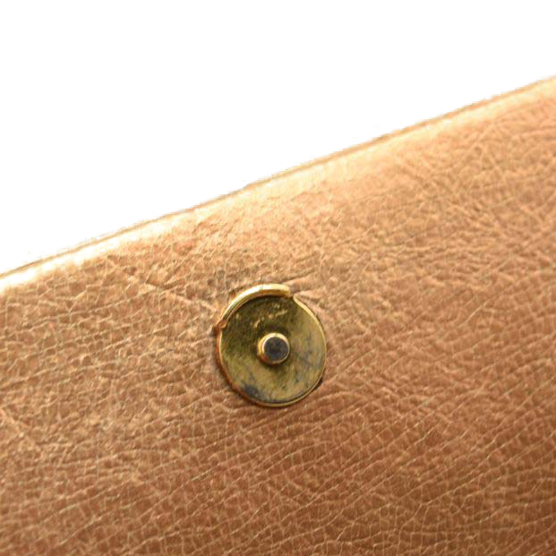 Saint Laurent Metallic Crackled Calfskin Kate Monogram Tassel Chain Wallet Gold