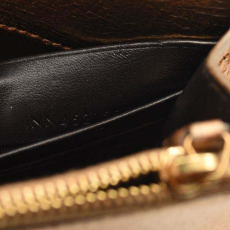 Saint Laurent Metallic Crackled Calfskin Kate Monogram Tassel Chain Wallet Gold