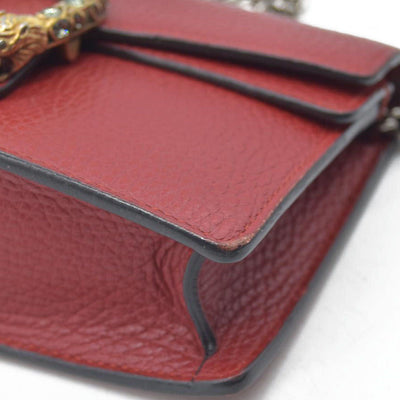 Gucci Dollar Calfskin Swarovski Crystal Small Dionysus Shoulder Bag Hibiscus Red