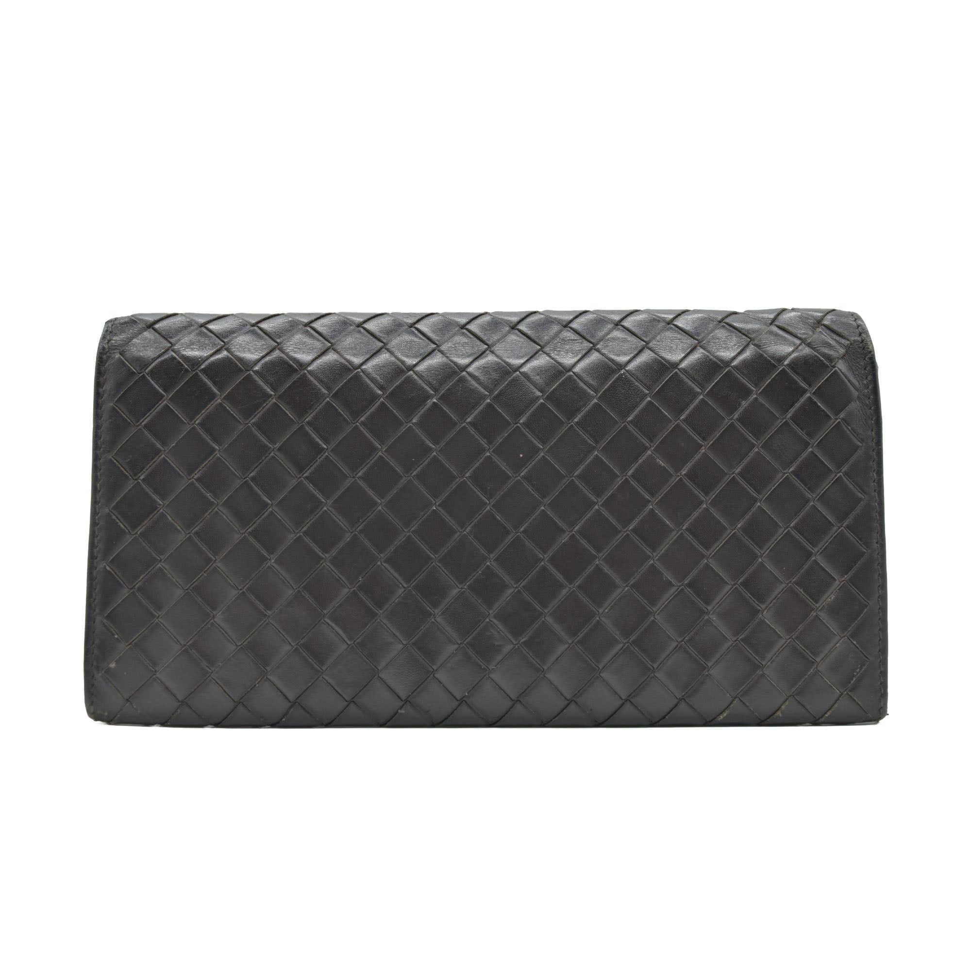 Bottega Veneta Intrecciato Brown Bifold Long Wallet CONSIGNMENT