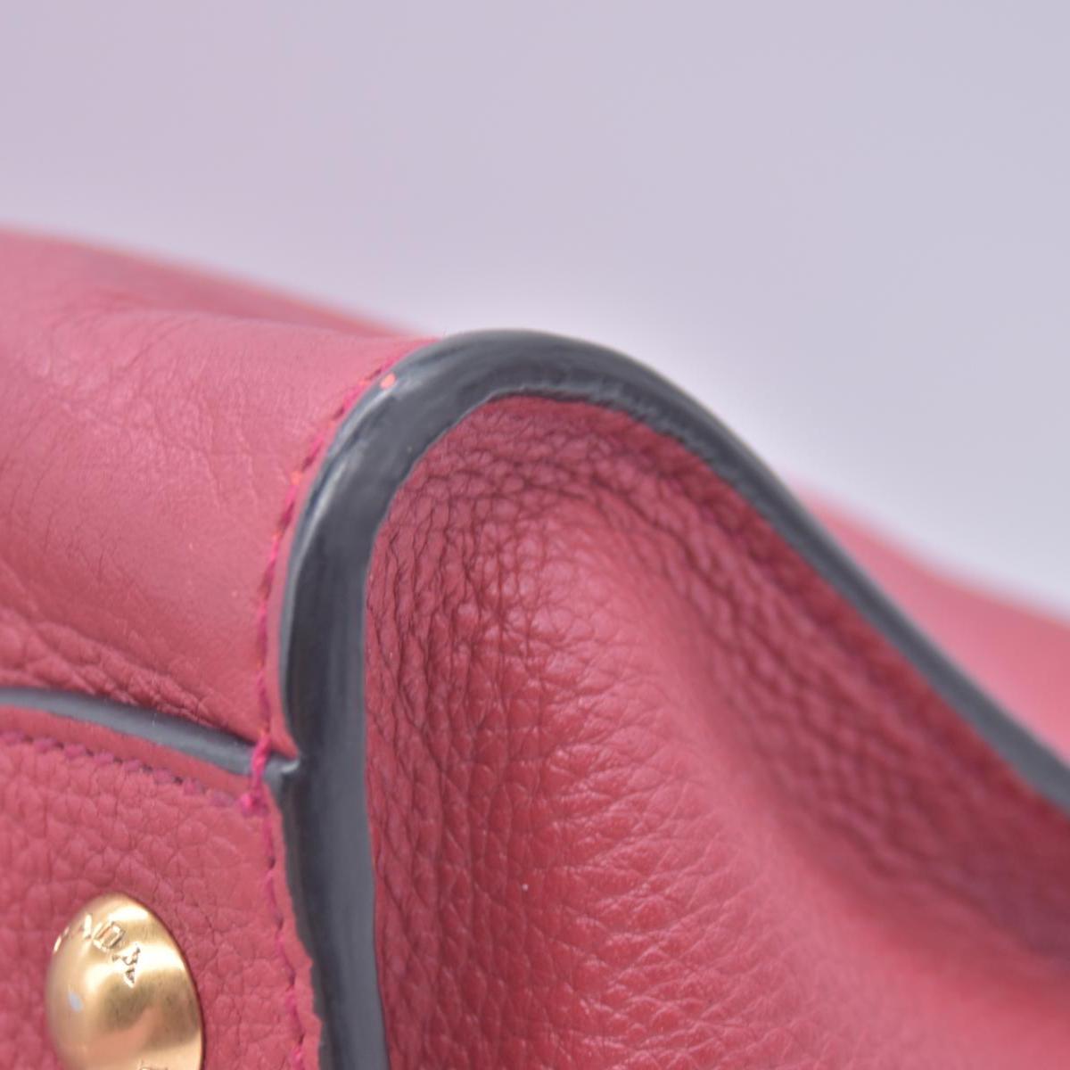 $1595 Prada Vitello Daino Leather Sound Red CONSIGNMENT