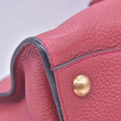 $1595 Prada Vitello Daino Leather Sound Red CONSIGNMENT