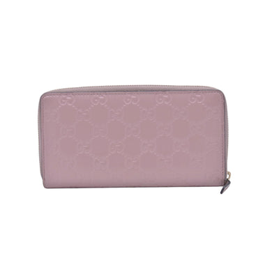 $730 Gucci Guccissima Bow Zip Around Wallet CONSIGNMENT 10021229