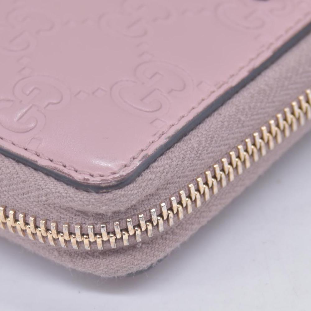 $730 Gucci Guccissima Bow Zip Around Wallet CONSIGNMENT 10021229