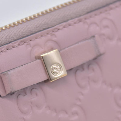 $730 Gucci Guccissima Bow Zip Around Wallet CONSIGNMENT 10021229