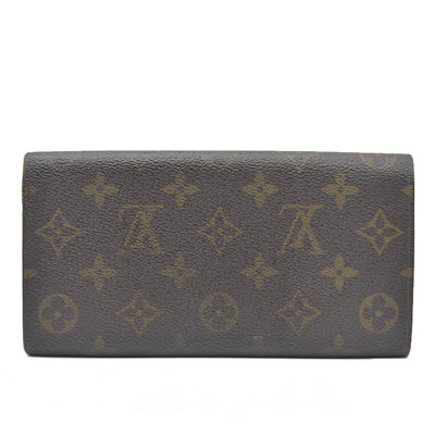 AUCTION $720 Louis Vuitton Monogram Portefeiulle Sarah Long Bifold Wallet Brown AN1921
