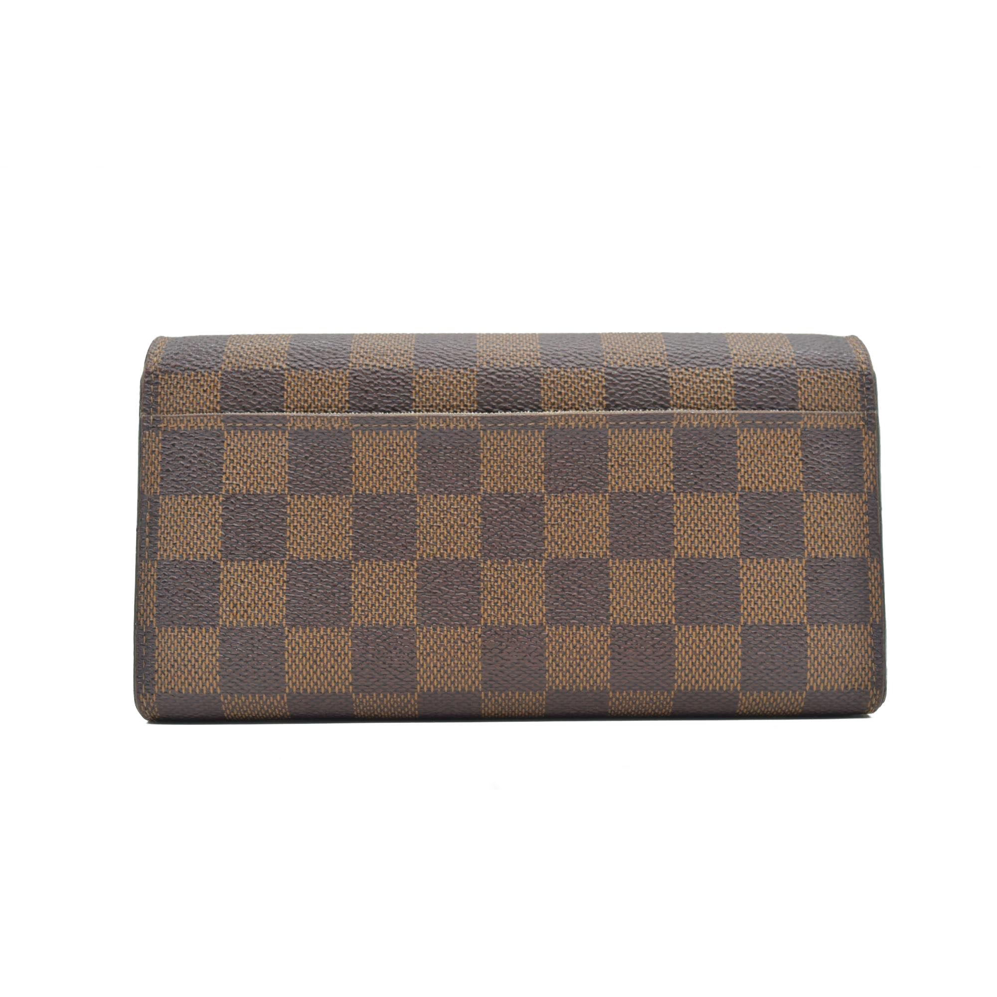 $775 Louis Vuitton Damier Ebene Sarah Wallet NM CONSIGNMENT
