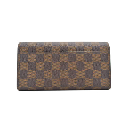 $775 Louis Vuitton Damier Ebene Sarah Wallet NM CONSIGNMENT