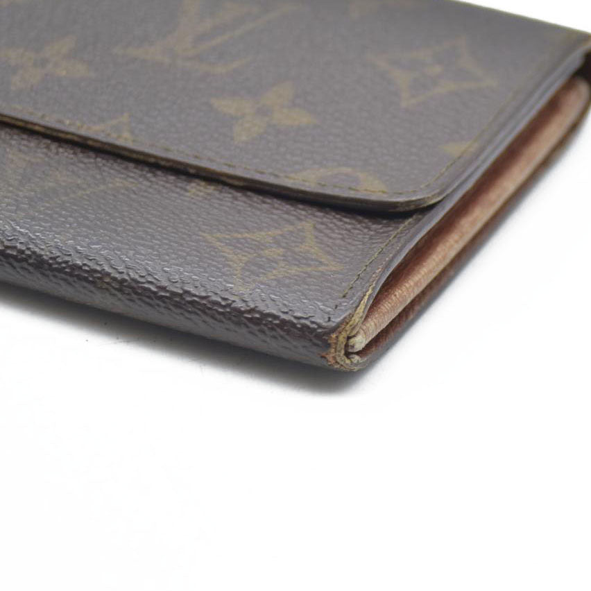 AUCTION $720 Louis Vuitton Monogram Portefeiulle Sarah Long Bifold Wallet Brown AN1921