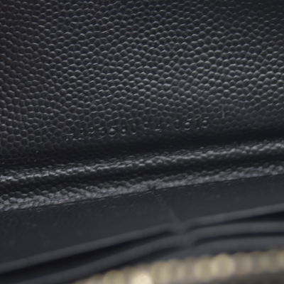 $950 Saint Laurent Grain De Poudre Matelasse Chevron Monogram Zip Around Wallet Black 2015