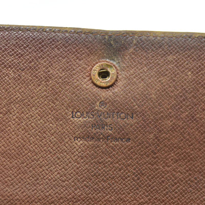 AUCTION $720 Louis Vuitton Monogram Portefeiulle Sarah Long Bifold Wallet Brown AN1921