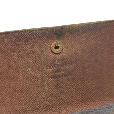 AUCTION $720 Louis Vuitton Monogram Portefeiulle Sarah Long Bifold Wallet Brown AN1921