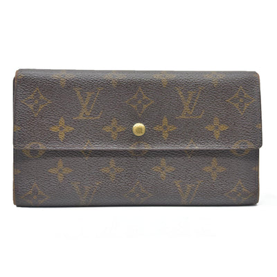 $720 Louis Vuitton Monogram Porte Tresor International Trifold Long Wallet TH1917