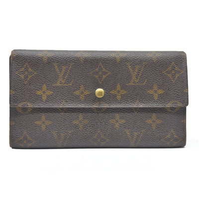 AUCTION $720 Louis Vuitton Monogram Porte Tresor International Trifold Long Wallet TH0014