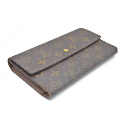 $720 Louis Vuitton Monogram Porte Tresor International Trifold Long Wallet TH1917