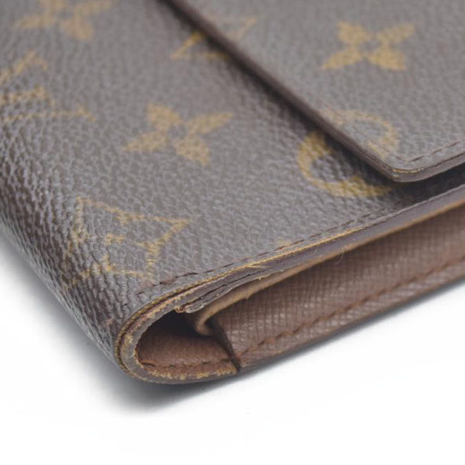 $720 Louis Vuitton Monogram Porte Tresor International Trifold Long Wallet TH1917