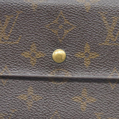 $720 Louis Vuitton Monogram Porte Tresor International Trifold Long Wallet TH1917