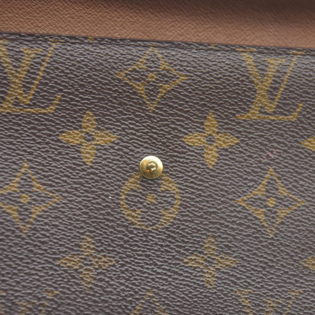 $720 Louis Vuitton Monogram Porte Tresor International Trifold Long Wallet TH1917
