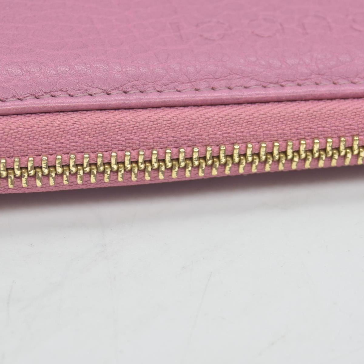 $550 Gucci Dollar Calfskin GG Marmont Zip Around Wallet Perfect Pink
