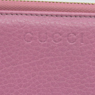 $550 Gucci Dollar Calfskin GG Marmont Zip Around Wallet Perfect Pink