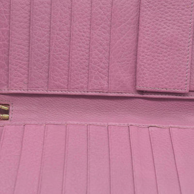 $550 Gucci Dollar Calfskin GG Marmont Zip Around Wallet Perfect Pink