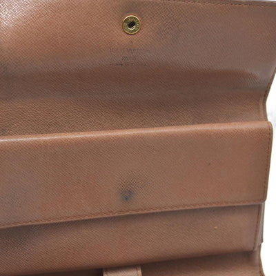 $720 Louis Vuitton Monogram Porte Tresor International Trifold Long Wallet TH1917