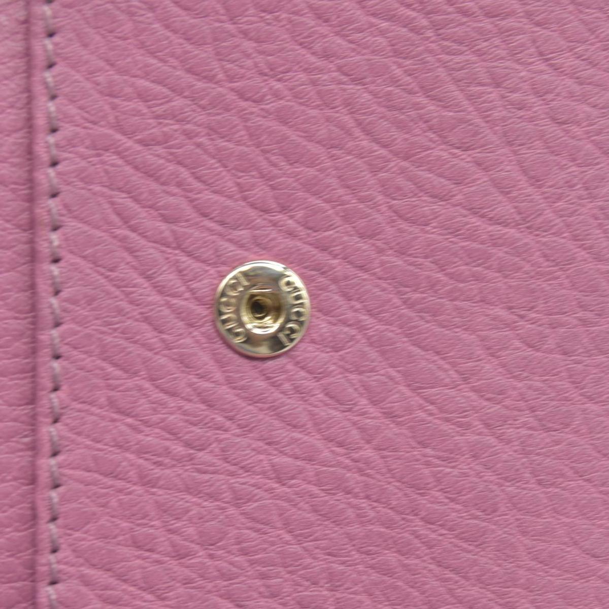 $550 Gucci Dollar Calfskin GG Marmont Zip Around Wallet Perfect Pink