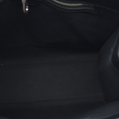 $2150 GUCCI GG Supreme Monogram Textured Dollar Calfskin Medium Retro Interlocking G Tote Bag in Black