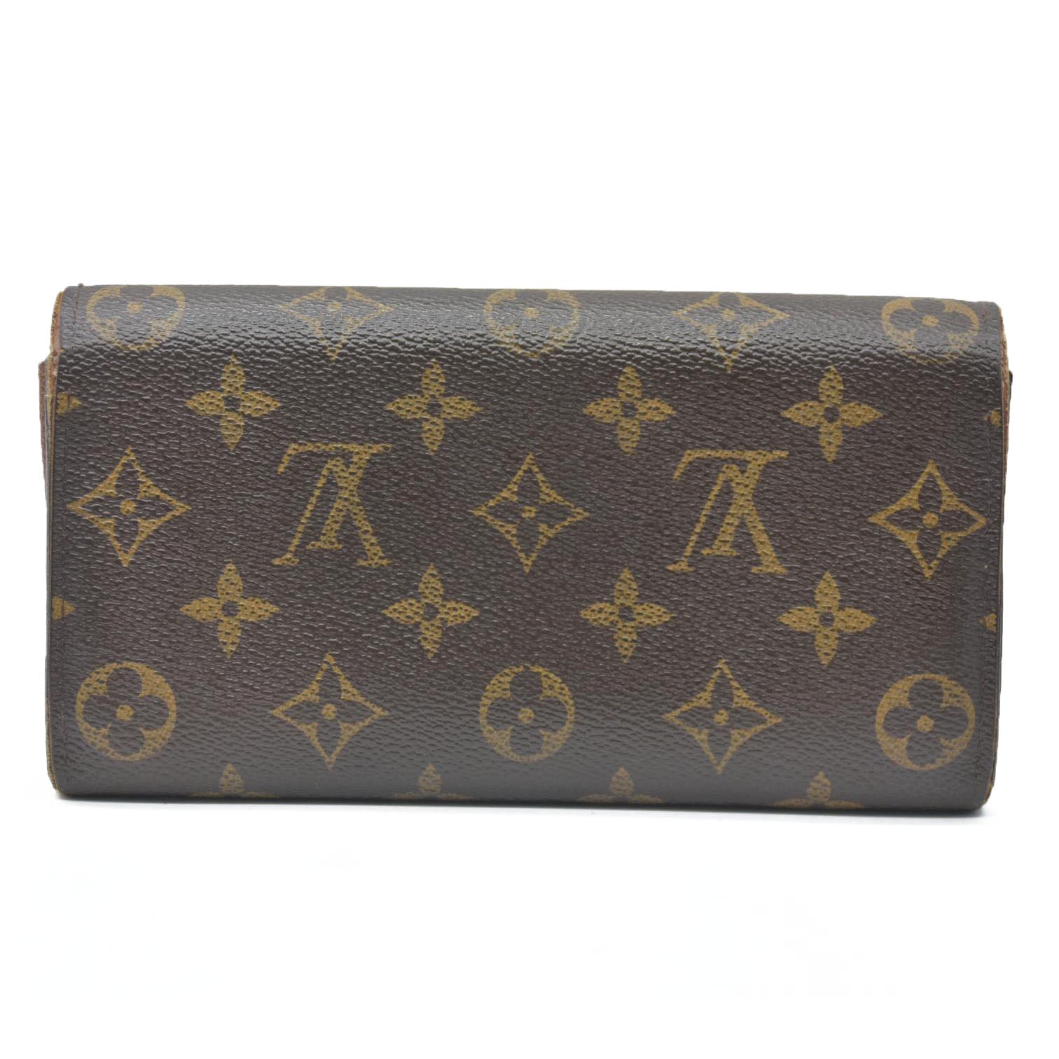 $720 Louis Vuitton Monogram Portefeiulle Sarah Long Bifold Wallet Brown CA0049