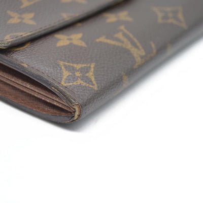 $720 Louis Vuitton Monogram Portefeiulle Sarah Long Bifold Wallet Brown CA0049