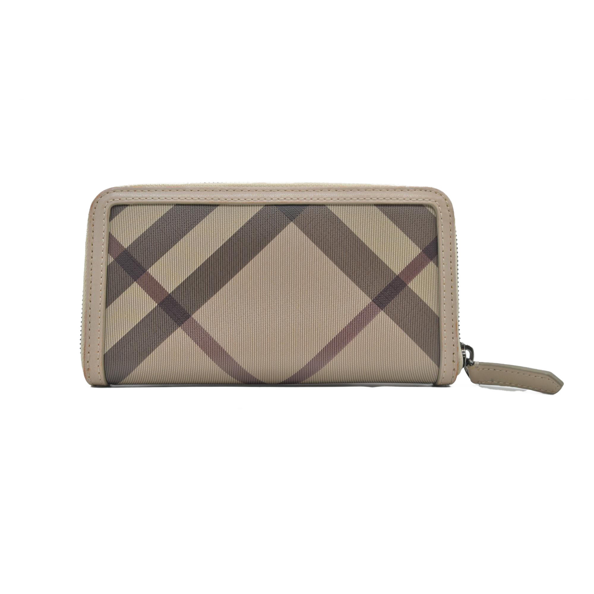 $680 Burberry Smoked Check Super Nova Check Pattern Continental Wallet CONSIGNMENT