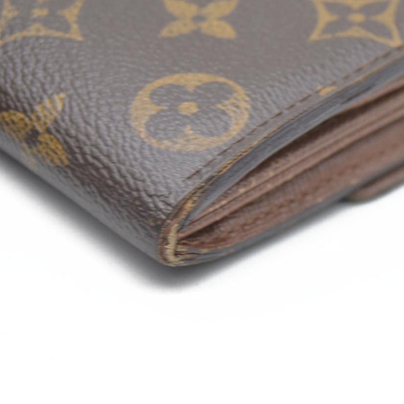 $720 Louis Vuitton Monogram Portefeiulle Sarah Long Bifold Wallet Brown CA0049
