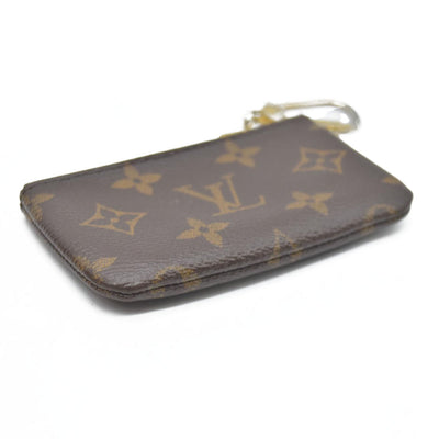AUCTION $345 Louis Vuitton Monogram Pochette Cles Wallet Coin Purse Brown
