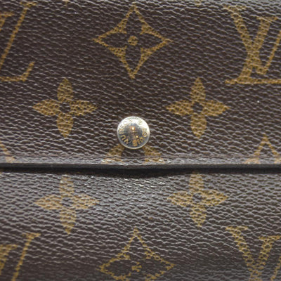 $720 Louis Vuitton Monogram Portefeiulle Sarah Long Bifold Wallet Brown CA0049