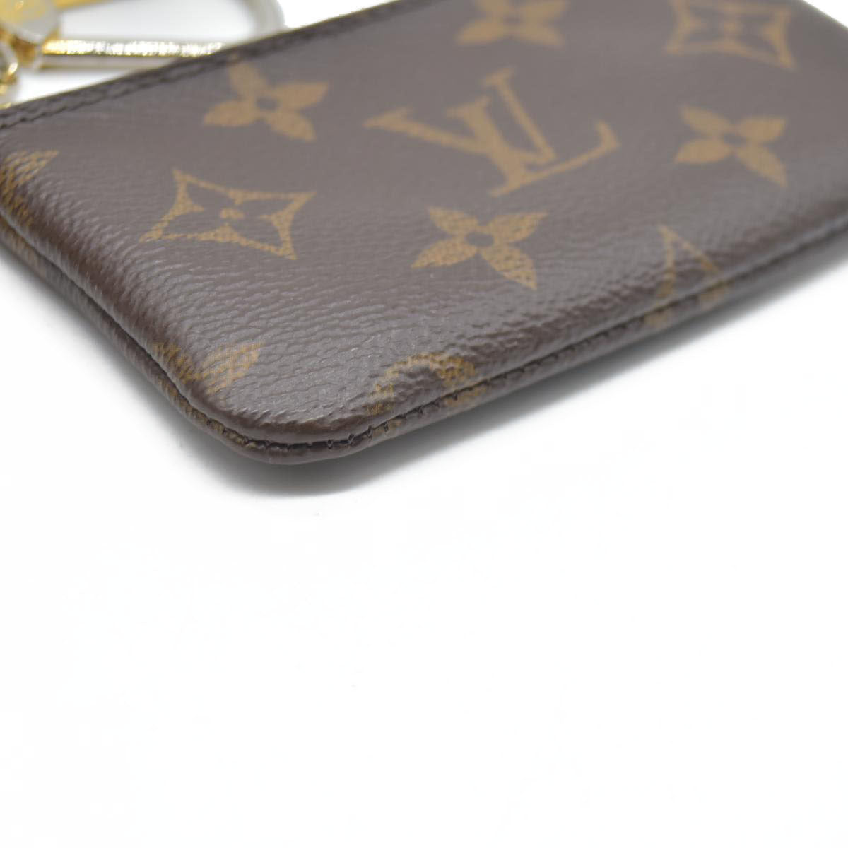 AUCTION $345 Louis Vuitton Monogram Pochette Cles Wallet Coin Purse Brown