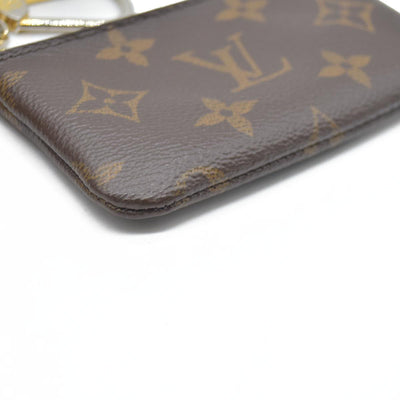 AUCTION $345 Louis Vuitton Monogram Pochette Cles Wallet Coin Purse Brown