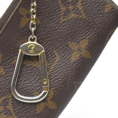 AUCTION $345 Louis Vuitton Monogram Pochette Cles Wallet Coin Purse Brown