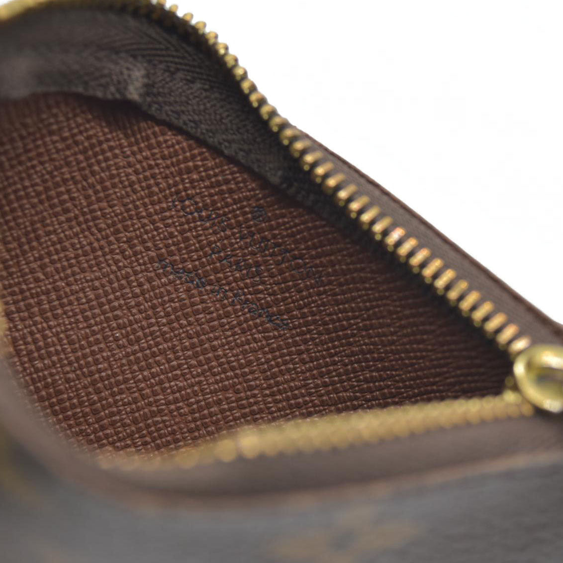 AUCTION $345 Louis Vuitton Monogram Pochette Cles Wallet Coin Purse Brown
